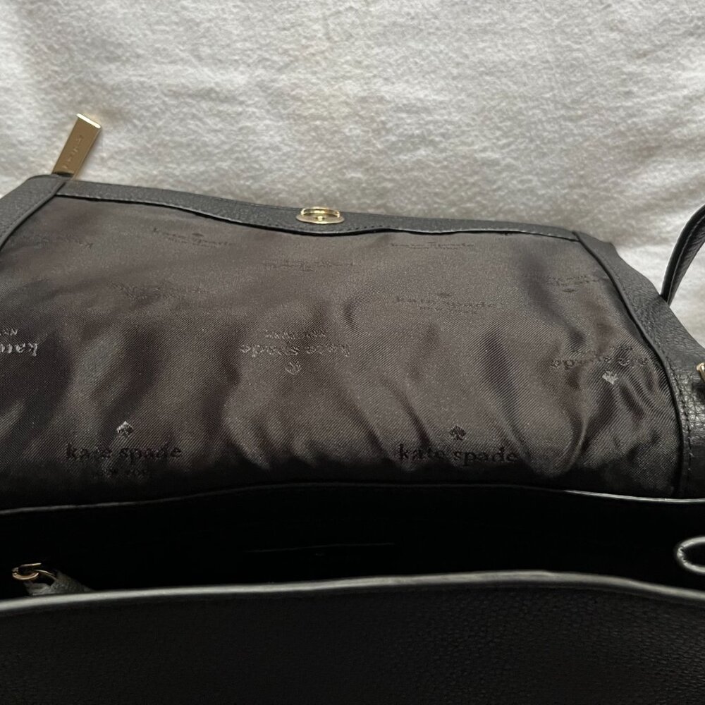 NWT Kate Spade NY Black Leather Adjustable Crossbody Purse - Picture 6 of 10